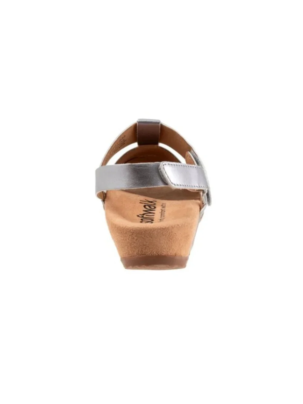 SoftWalk Burnaby Women's Stretch Leather Fisherman Sandal - Pewter